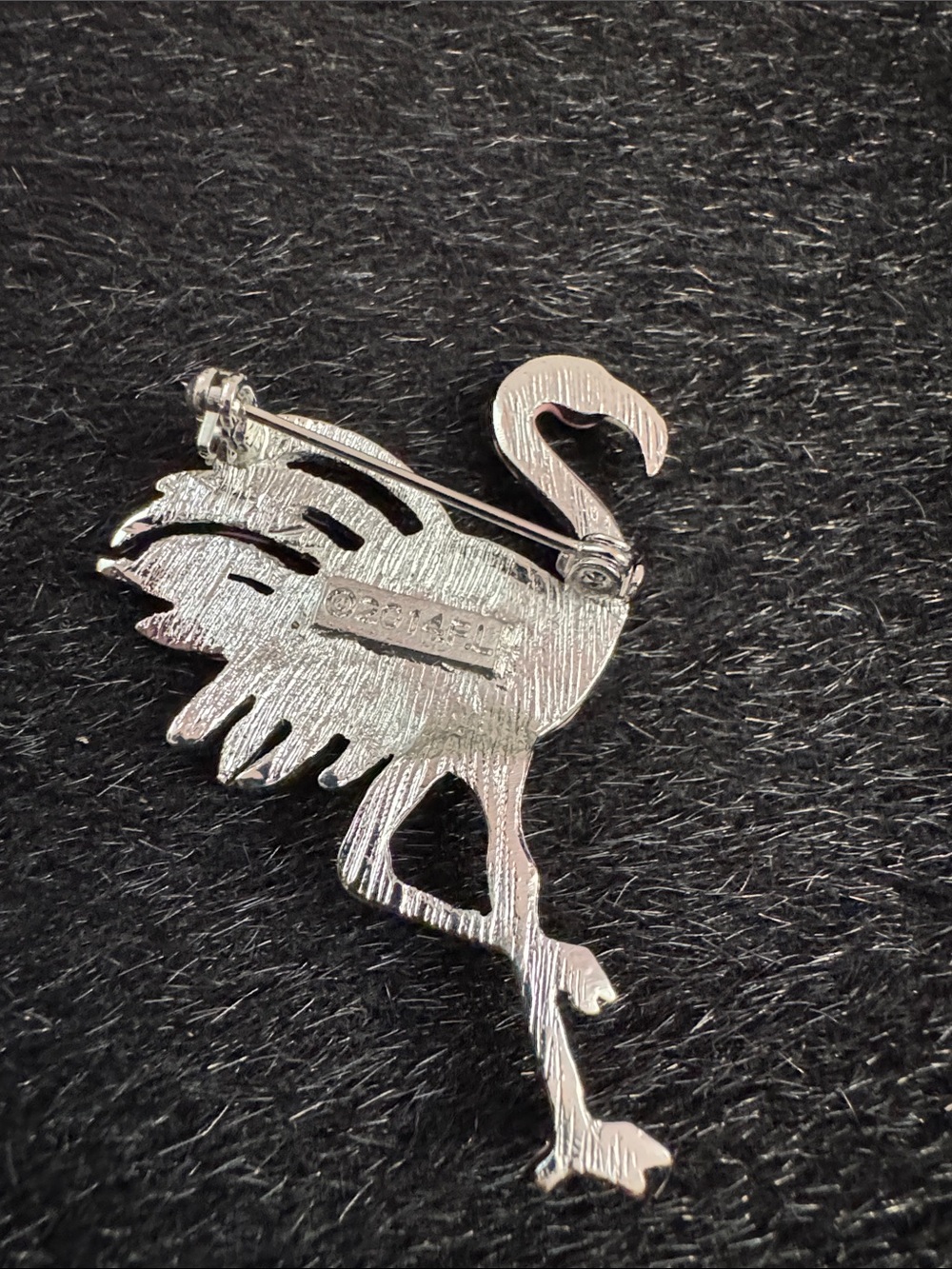 Pink Flamingo Rhinestone Brooch - Picture 2 of 4